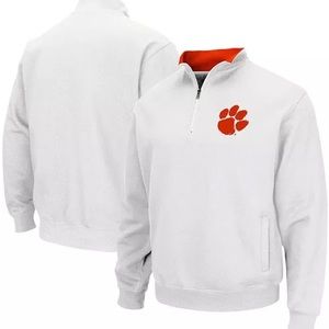 Men's White Clemson Tigers Tortugas Logo Quarter-Zip Pullover Jacket Siz…